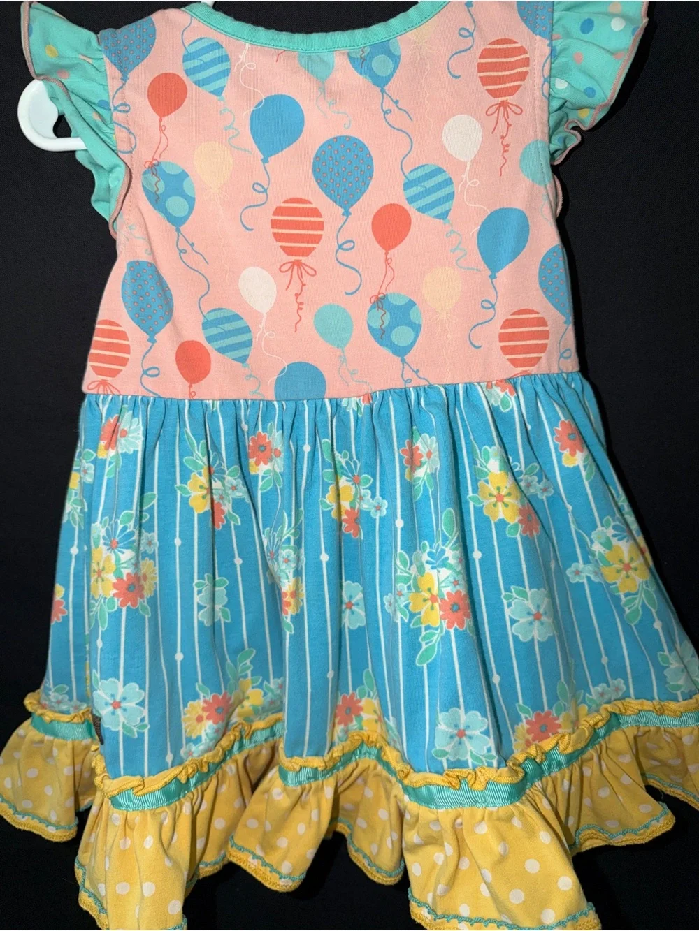 Matilda Jane Balloon & Floral Ruffle Dress - Pink, Blue & Yellow